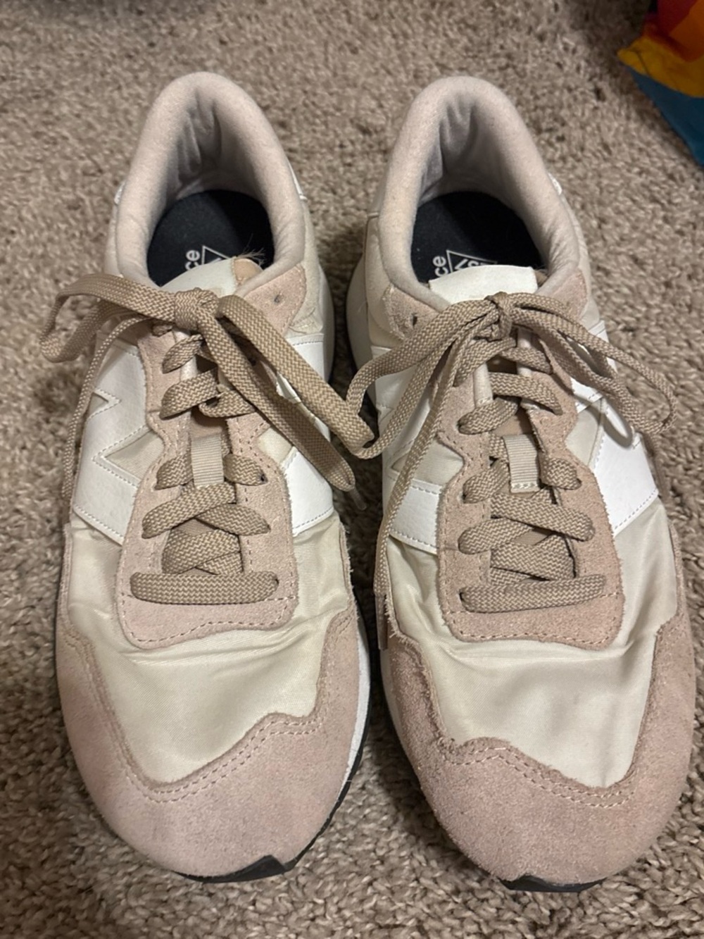 New Balance Women's Beige and White Athletic Sneakers